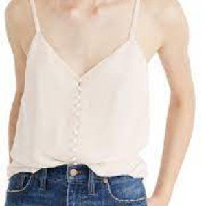 Madewell Silk Button-Down Cami Cream Size 0 NWT